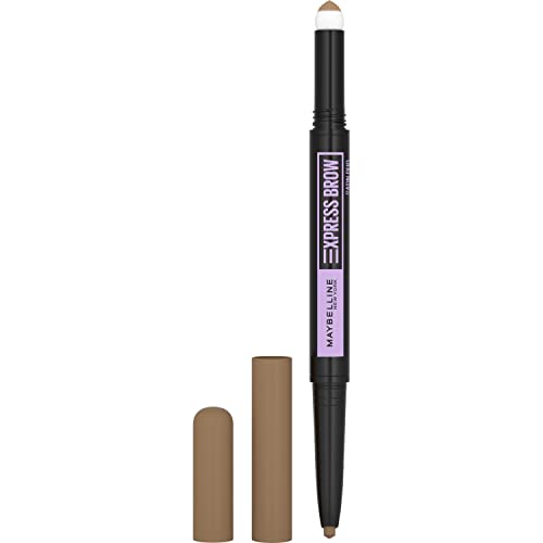 Maybelline New York Express Brow Duo Eyebrow Filling, Natural Looking 2-In-1 Pencil Pen + Filling Powder Dark Brown