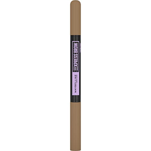 Maybelline New York Express Brow Duo Eyebrow Filling, Natural Looking 2-In-1 Pencil Pen + Filling Powder Dark Brown