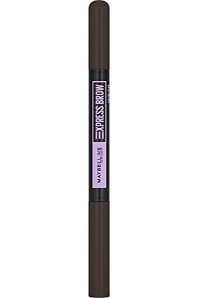 Maybelline New York Express Brow Duo Eyebrow Filling, Natural Looking 2-In-1 Pencil Pen + Filling Powder Dark Brown