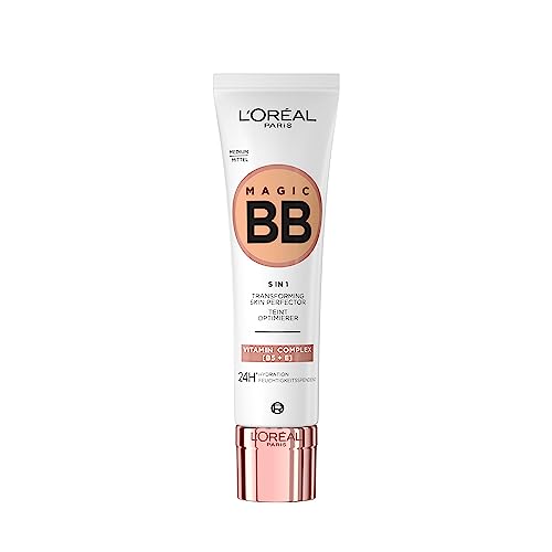 L'Oréal Paris Magic BB Cream with SPF 20, 5-in-1 Skin Tint with Vitamin B5 and Vitamin E, Lightweight Hydrating Formula Adapts to Skin Tone for a Natural Glowy Finish, 30 ml, Shade: 04 Medium