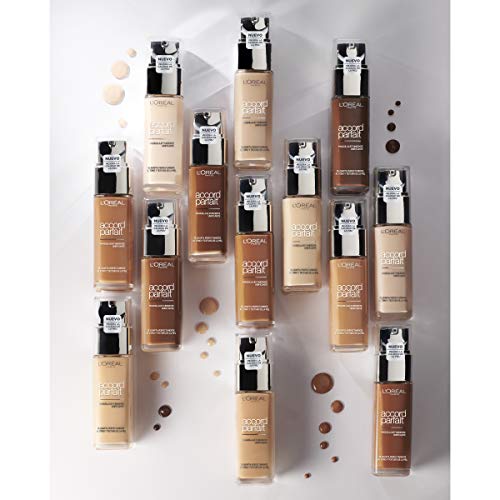 L'Oreal Paris True Match Liquid Foundation, Skincare Infused with Hyaluronic Acid, SPF 17, Available in 40 Shades, 6.5W Golden Toffee, 30 ml