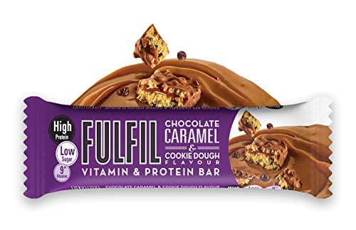 Fulfil Vitamin and Protein Bar (15 x 55 g Bars), Milk Chocolate Crunch Flavour, 20 g High Protein, 9 Vitamins, Low Sugar