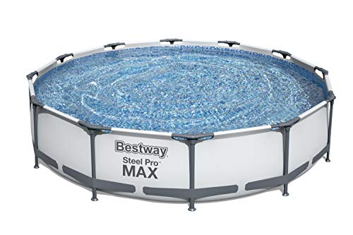 Bestway Steel Pro Max | Runder Rahmenpool mit Filterpumpe, Aufstellpools, grau, 10' 