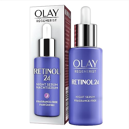 Olay Retinol Serum For Face, 24 Night Serum With Retinoid Complex + Vitamin B3, Firming Anti-Ageing Face Serum, Strengthens & Firms Skin, Visibly Reduces Wrinkles & Fine Lines, Fragrance Free, 40 ml