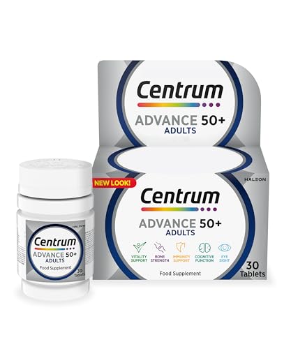 Centrum Advance 50+ Multivitamin Tablets for Men and Women, Vitamins with 24 Essential Nutrients including Vitamin C, D and Zinc, 60 ct (Packaging and Tablet colour may vary slightly)