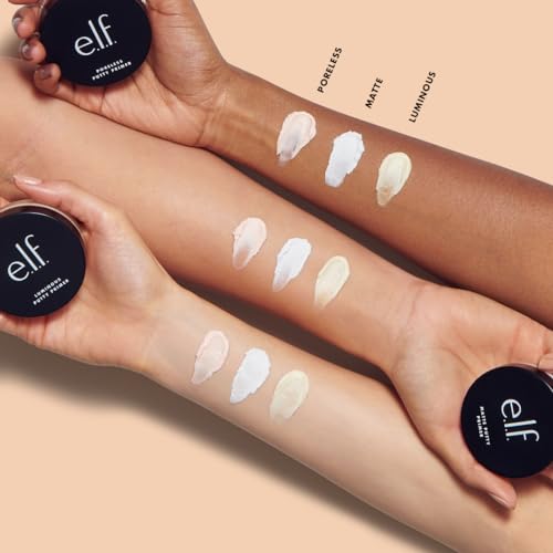 e.l.f, Luminous Putty Primer, Skin Perfecting, Lightweight, Silky, Long Lasting, Hydrates, Creates a Smooth Base, Illuminates, Plumps, Infused with hyaluronic acid and vegan collagen, 21g