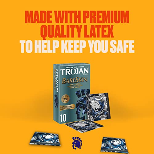 Trojan BareSkin Condoms, The Thinnest Trojan Condoms - Pack of 10