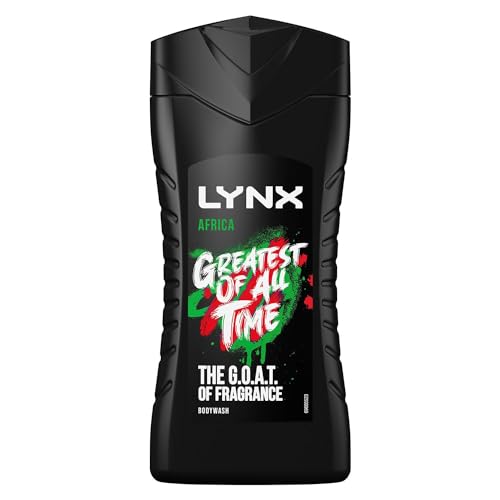 Lynx Africa Body Wash with 12 Hour Refreshing Fragrance Squeezed Mandarin and Sandalwood Scent with Plant-based Moisturizers, 225 ml Bulk Buy 3 Pack