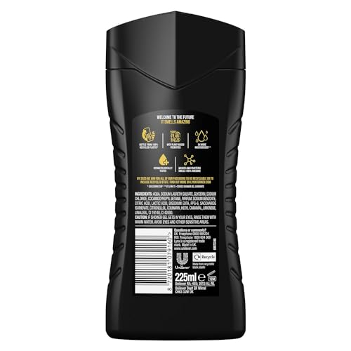 Lynx Africa Body Wash with 12 Hour Refreshing Fragrance Squeezed Mandarin and Sandalwood Scent with Plant-based Moisturizers, 225 ml Bulk Buy 3 Pack