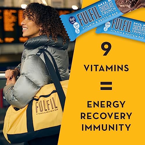 Fulfil Vitamin and Protein Bar (15 x 55 g Bars), Milk Chocolate Crunch Flavour, 20 g High Protein, 9 Vitamins, Low Sugar