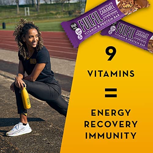 Fulfil Vitamin and Protein Bar (15 x 55 g Bars), Milk Chocolate Crunch Flavour, 20 g High Protein, 9 Vitamins, Low Sugar