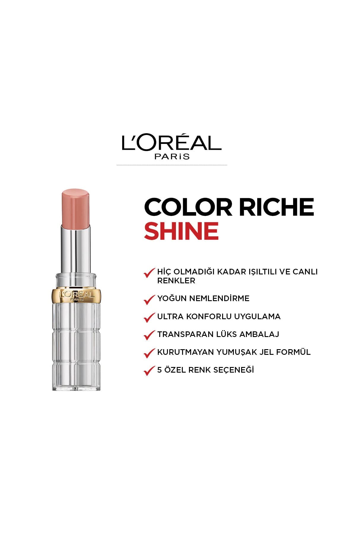 L'Oreal Paris Lipstick, Balm-In-Lipstick, Keep Lips Hydrated and Smooth, Natural-Looking Shiny Finish, Glow Paradise, 191 Nude Heaven?