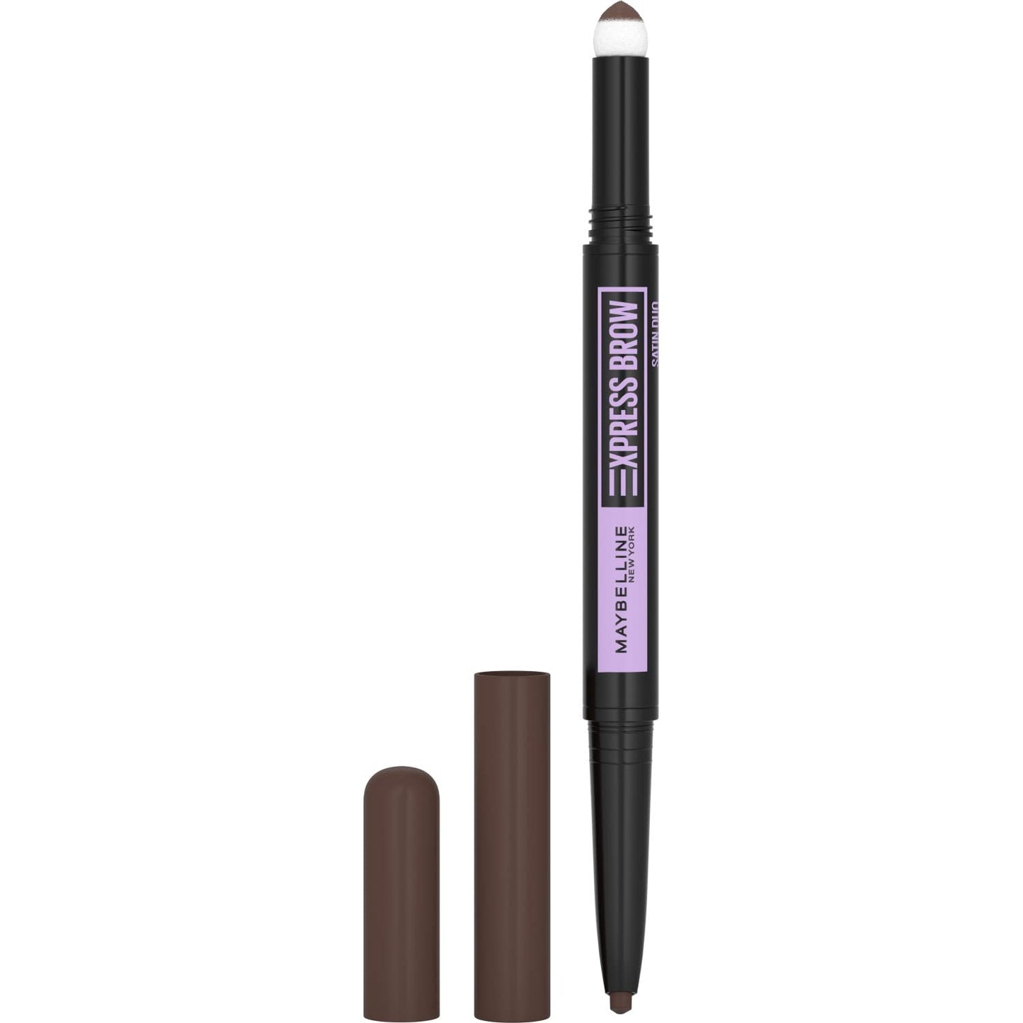 Maybelline New York Express Brow Duo Eyebrow Filling, Natural Looking 2-In-1 Pencil Pen + Filling Powder Dark Brown