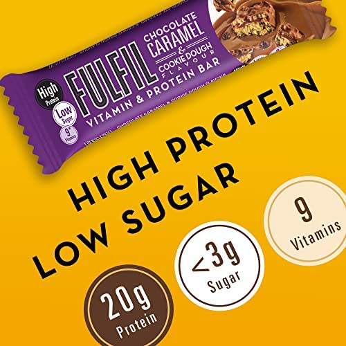 Fulfil Vitamin and Protein Bar (15 x 55 g Bars), Milk Chocolate Crunch Flavour, 20 g High Protein, 9 Vitamins, Low Sugar