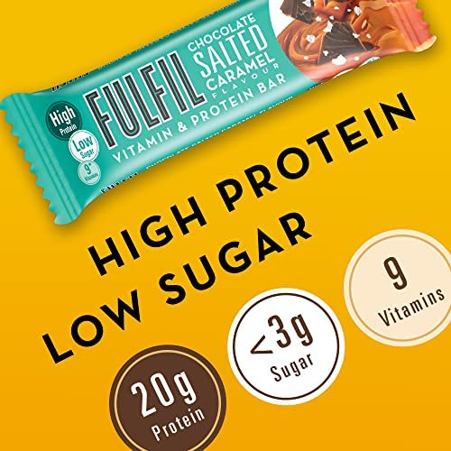 Fulfil Vitamin and Protein Bar (15 x 55 g Bars), Milk Chocolate Crunch Flavour, 20 g High Protein, 9 Vitamins, Low Sugar