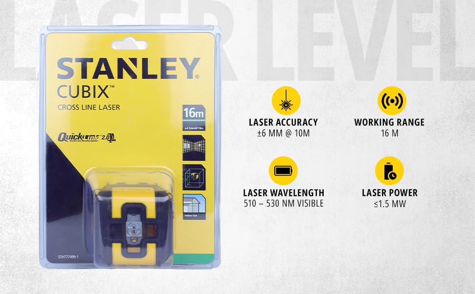 STANLEY Cross 90 Cross Line Green Beam Laser Level STHT77592-1