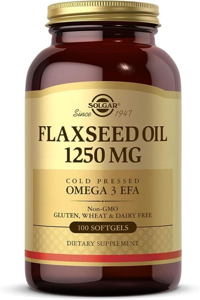 Solgar Flaxseed Oil 1250 mg Softgels - Food Supplement, Pack of 100 - Alpha-Linolenic Acid - For Immunity, Skin and Heart Health - Maintenance of healthy cholesterol