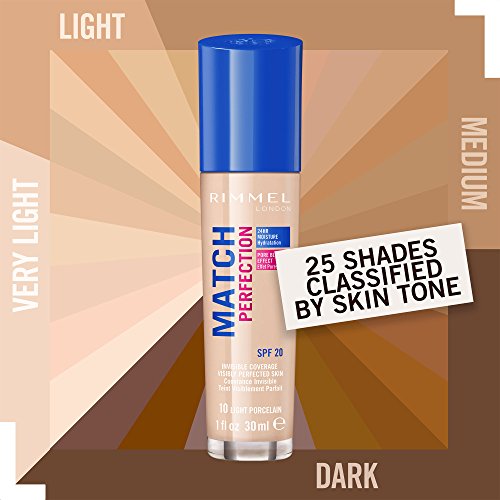 Rimmel Match Perfection Liquid Foundation, 101 Classic Ivory, 30ml