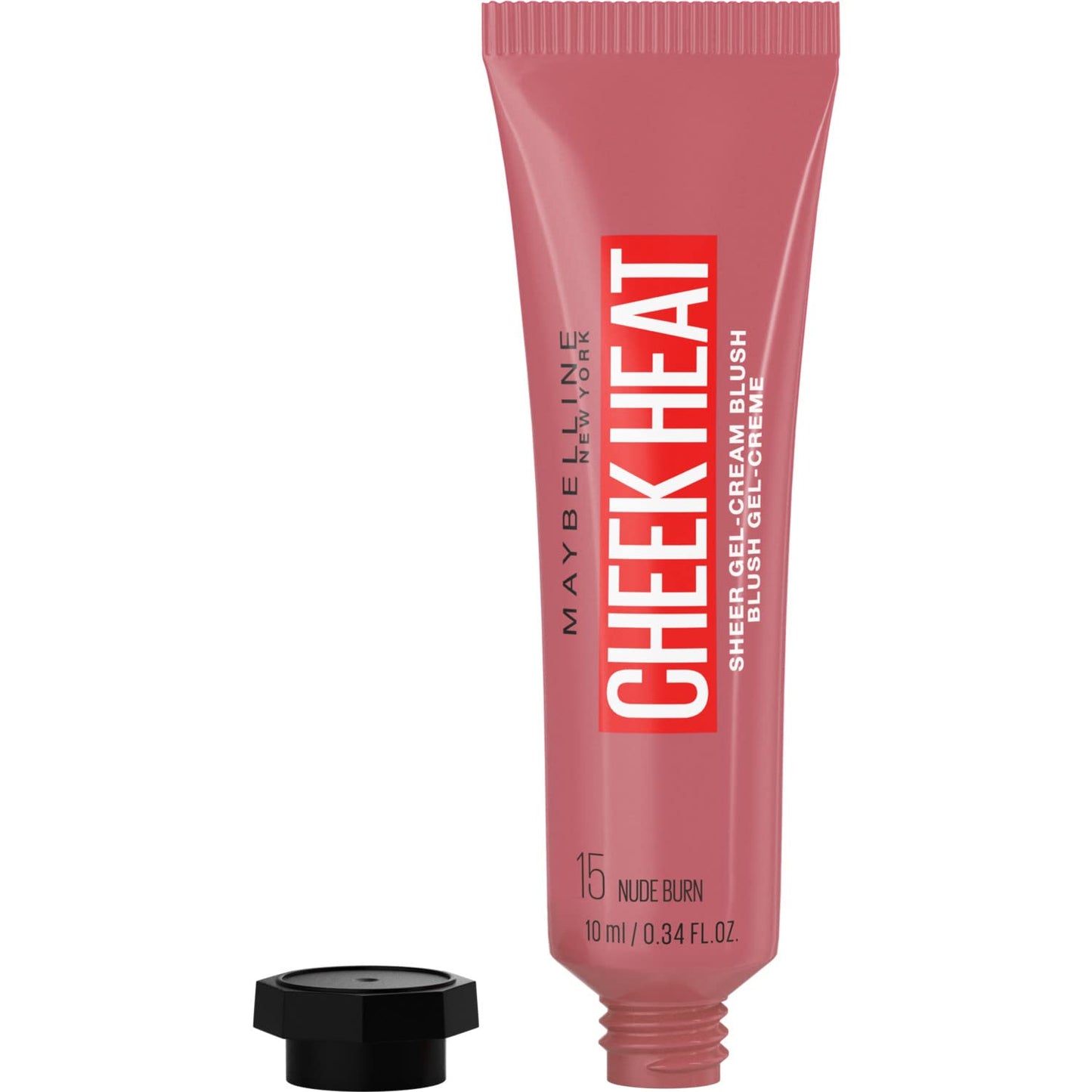 Maybelline Cheek Heat Water Infused Hydrating Gel Sheer Blusher, 15 Nude Burn, 10 ml (Pack of 1)