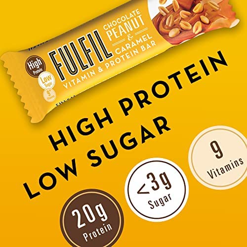 Fulfil Vitamin and Protein Bar (15 x 55 g Bars), Milk Chocolate Crunch Flavour, 20 g High Protein, 9 Vitamins, Low Sugar