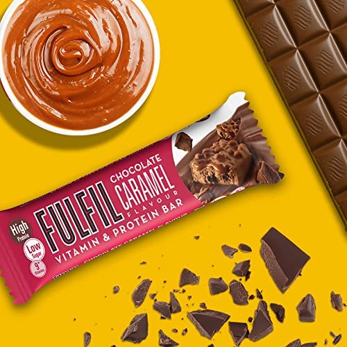 Fulfil Vitamin and Protein Bar (15 x 55 g Bars), Milk Chocolate Crunch Flavour, 20 g High Protein, 9 Vitamins, Low Sugar