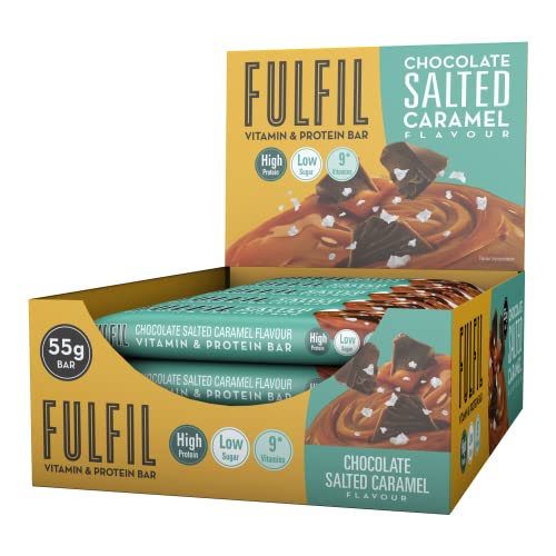 Fulfil Vitamin and Protein Bar (15 x 55 g Bars), Milk Chocolate Crunch Flavour, 20 g High Protein, 9 Vitamins, Low Sugar