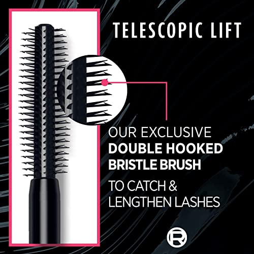 L'Oréal Paris Telescopic Mascara, Long-Lasting 36H Lift, Visible Lash Length Up to +5mm*, No Clumping & No Smudging & No Flaking, Telescopic Lift, Black