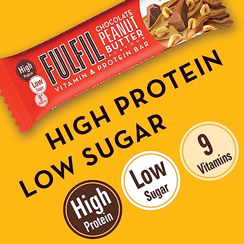 Fulfil Vitamin and Protein Bar (15 x 55 g Bars), Milk Chocolate Crunch Flavour, 20 g High Protein, 9 Vitamins, Low Sugar