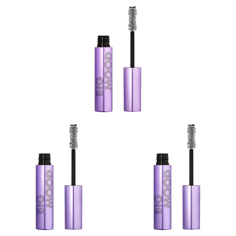 e.l.f. Big Mood Mega Volume & Lifting Mascara, Bold Volume & Instant Lift, Creates Long-Lasting Voluminous Lashes, Deep Brown, 1.1 Oz (10mL)