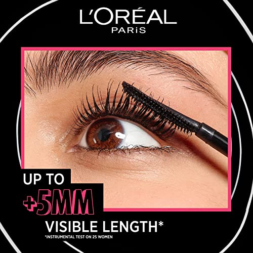 L'Oréal Paris Telescopic Mascara, Long-Lasting 36H Lift, Visible Lash Length Up to +5mm*, No Clumping & No Smudging & No Flaking, Telescopic Lift, Black