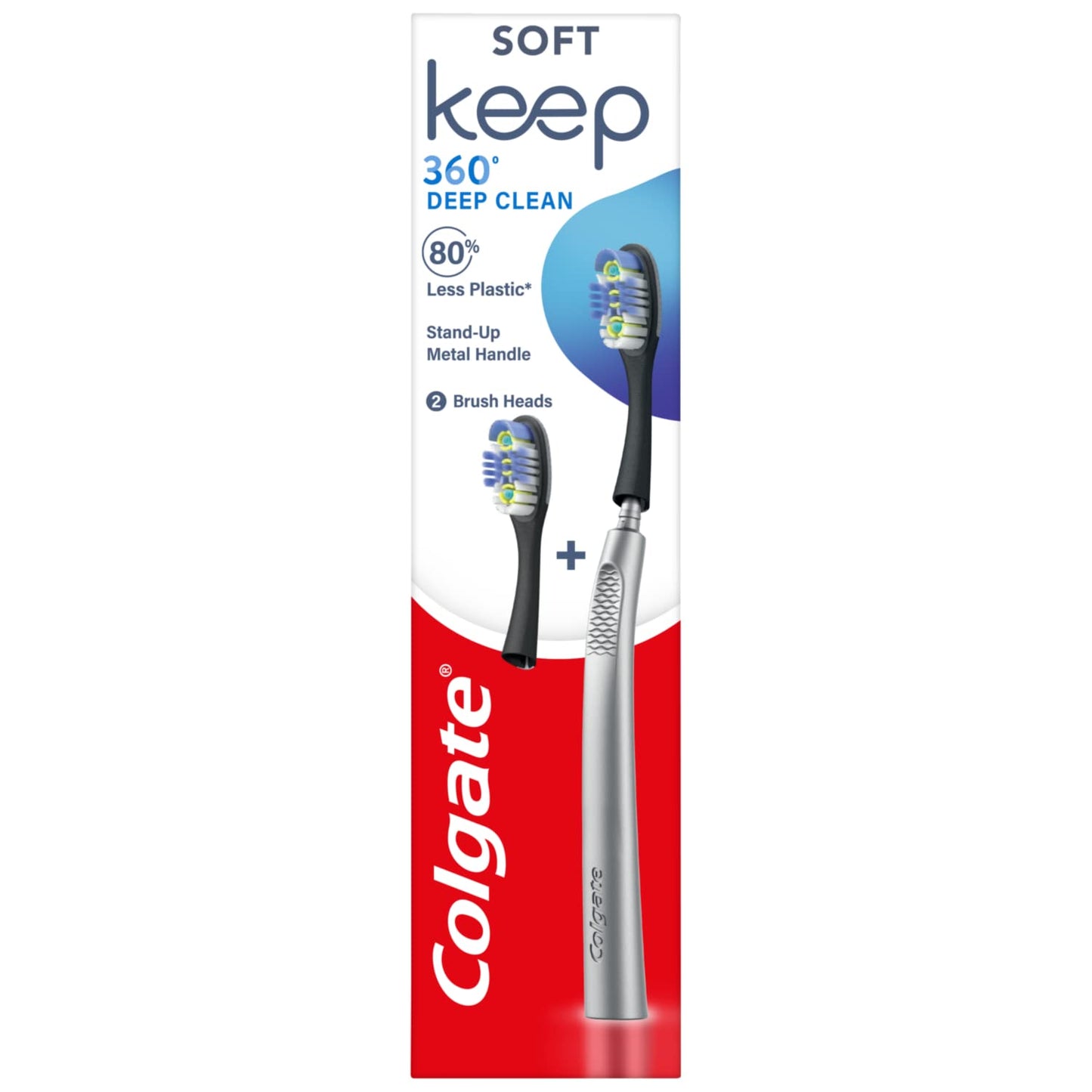 Colgate Keep 360 Deep Clean Toothbrush Replacement Heads to be used with Colgate Keep replaceable head toothbrush comes in a pack of 2 soft toothbrush replacement heads tongue and cheek cleaner