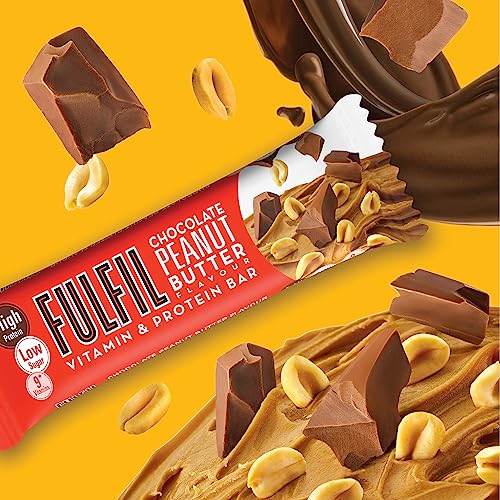 Fulfil Vitamin and Protein Bar (15 x 55 g Bars), Milk Chocolate Crunch Flavour, 20 g High Protein, 9 Vitamins, Low Sugar