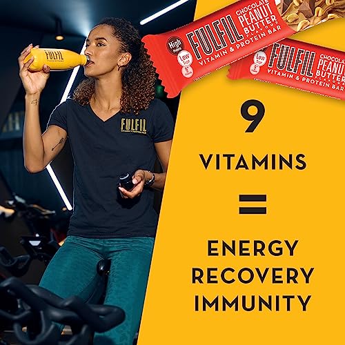 Fulfil Vitamin and Protein Bar (15 x 55 g Bars), Milk Chocolate Crunch Flavour, 20 g High Protein, 9 Vitamins, Low Sugar