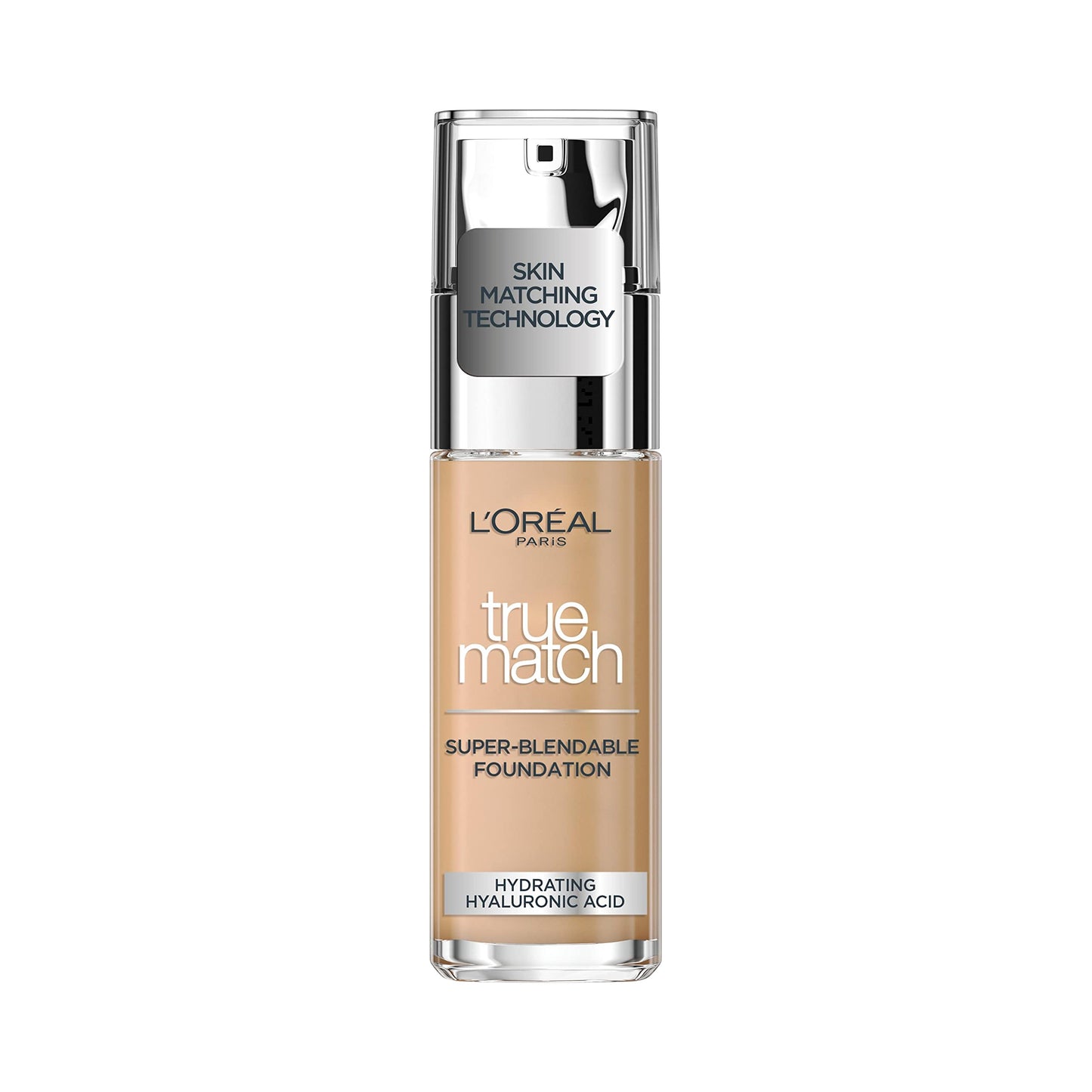 L'Oreal Paris True Match Liquid Foundation, Skincare Infused with Hyaluronic Acid, SPF 17, Available in 40 Shades, 6.5W Golden Toffee, 30 ml