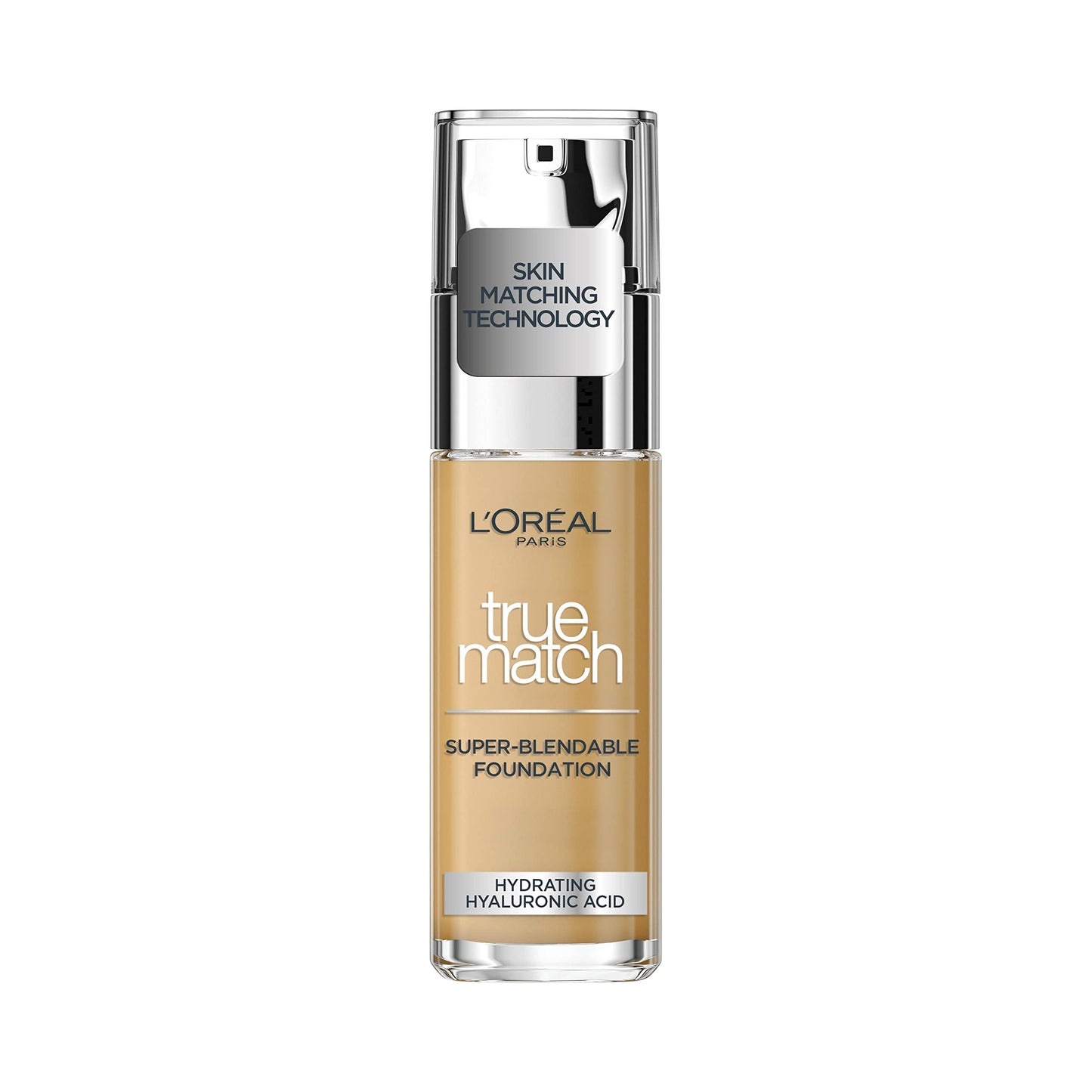 L'Oreal Paris True Match Liquid Foundation, Skincare Infused with Hyaluronic Acid, SPF 17, Available in 40 Shades, 6.5W Golden Toffee, 30 ml