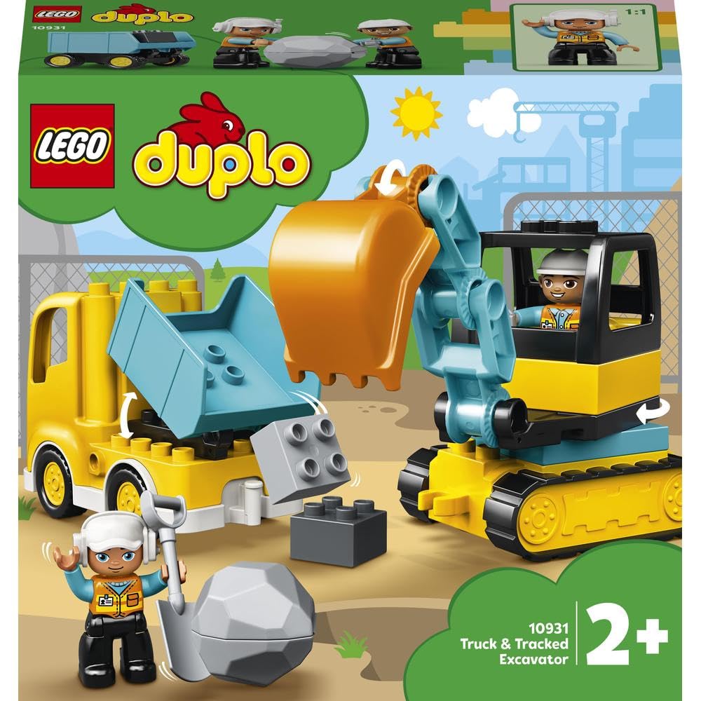 LEGO 10969 DUPLO Town Fire Engine Toy for Toddlers 2 Plus Years Old, Truck with Lights and Siren, Firefighter & Cat Figures, Learning Toys