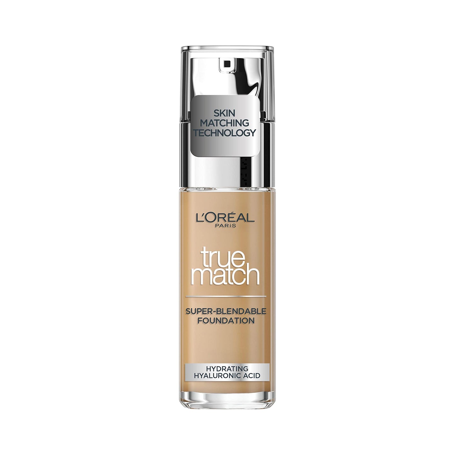 L'Oreal Paris True Match Liquid Foundation, Skincare Infused with Hyaluronic Acid, SPF 17, Available in 40 Shades, 6.5W Golden Toffee, 30 ml