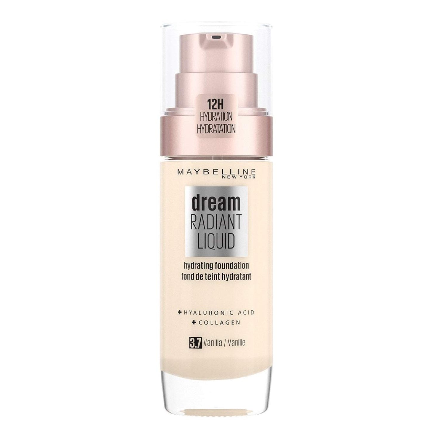 Maybelline Foundation, Dream Radiant Liquid Hydrating Foundation with Hyaluronic Acid and Collagen - Lightweight, Medium Coverage Up to 12 Hour Hydration - 30 Sand