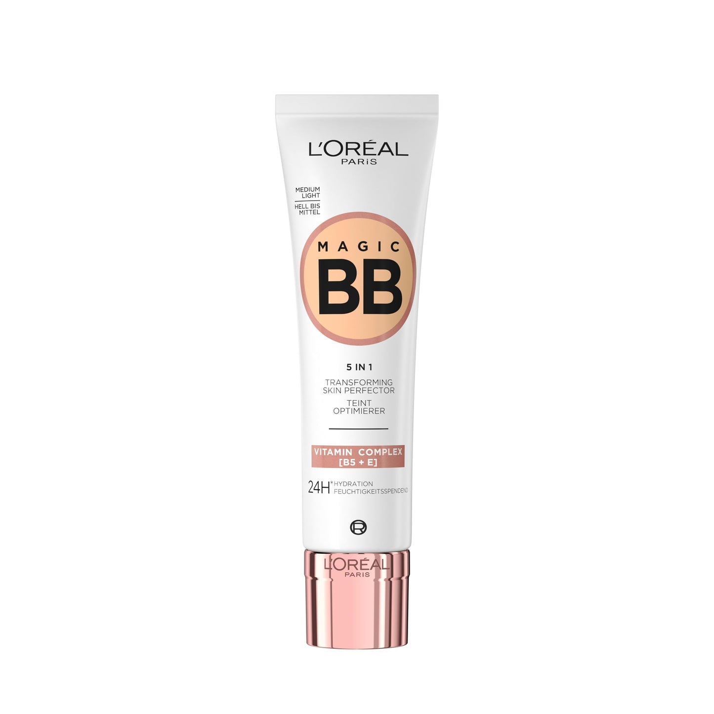 L'Oréal Paris Magic BB Cream with SPF 20, 5-in-1 Skin Tint with Vitamin B5 and Vitamin E, Lightweight Hydrating Formula Adapts to Skin Tone for a Natural Glowy Finish, 30 ml, Shade: 04 Medium