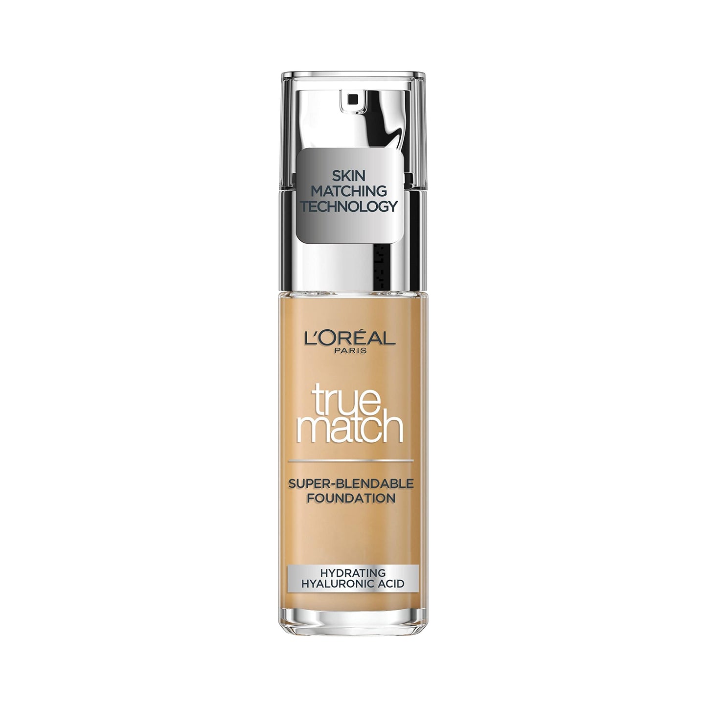 L'Oreal Paris True Match Liquid Foundation, Skincare Infused with Hyaluronic Acid, SPF 17, Available in 40 Shades, 6.5W Golden Toffee, 30 ml