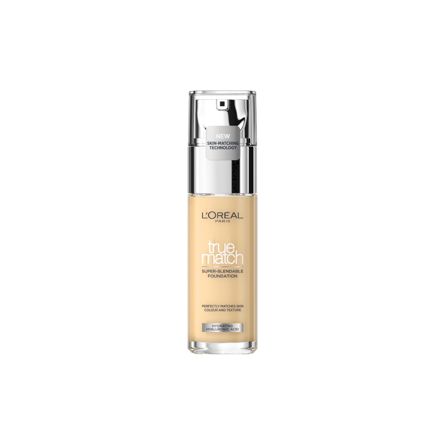 L'Oreal Paris True Match Liquid Foundation, Skincare Infused with Hyaluronic Acid, SPF 17, Available in 40 Shades, 6.5W Golden Toffee, 30 ml