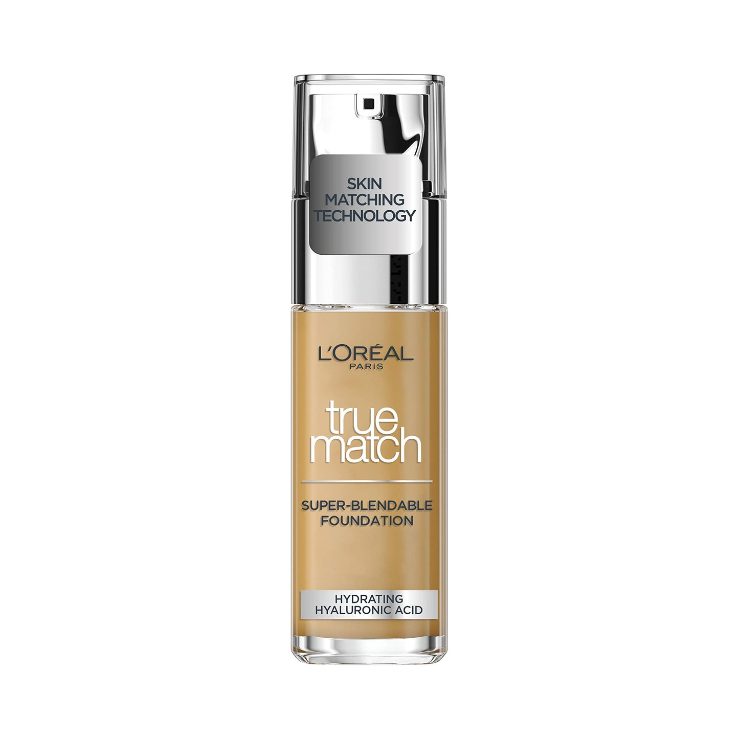 L'Oreal Paris True Match Liquid Foundation, Skincare Infused with Hyaluronic Acid, SPF 17, Available in 40 Shades, 6.5W Golden Toffee, 30 ml