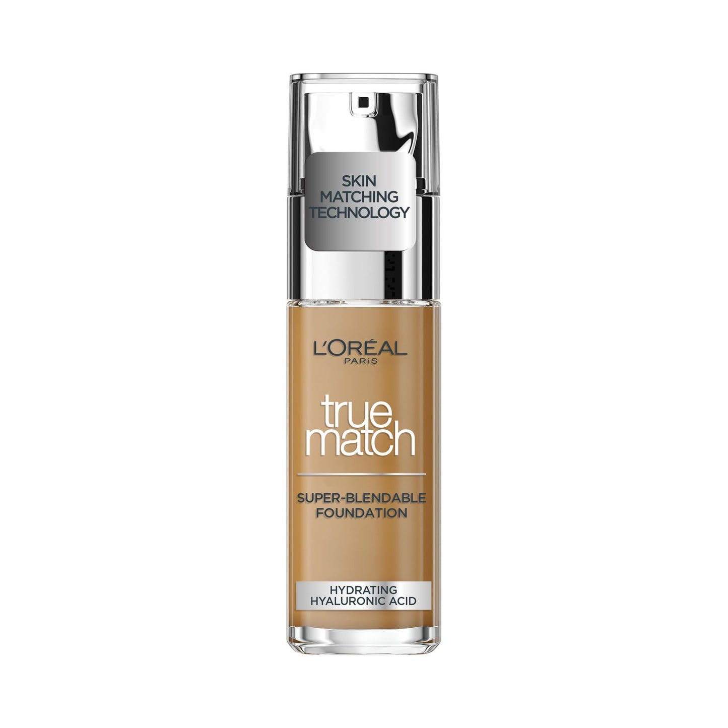 L'Oreal Paris True Match Liquid Foundation, Skincare Infused with Hyaluronic Acid, SPF 17, Available in 40 Shades, 6.5W Golden Toffee, 30 ml