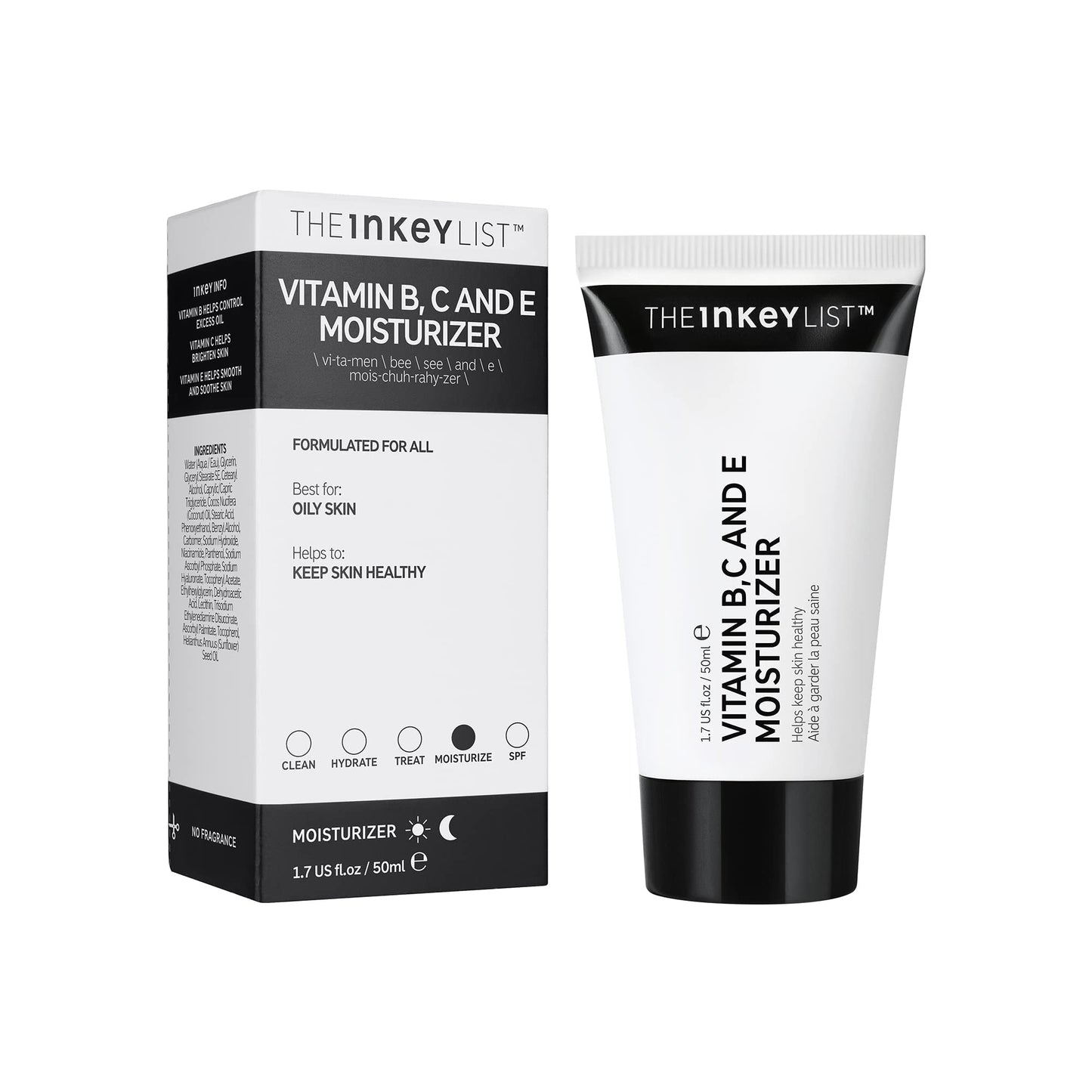 The INKEY List Vitamin B, C and E Lightweight Daily Face Moisturiser to Keep Skin Healthy 50ml