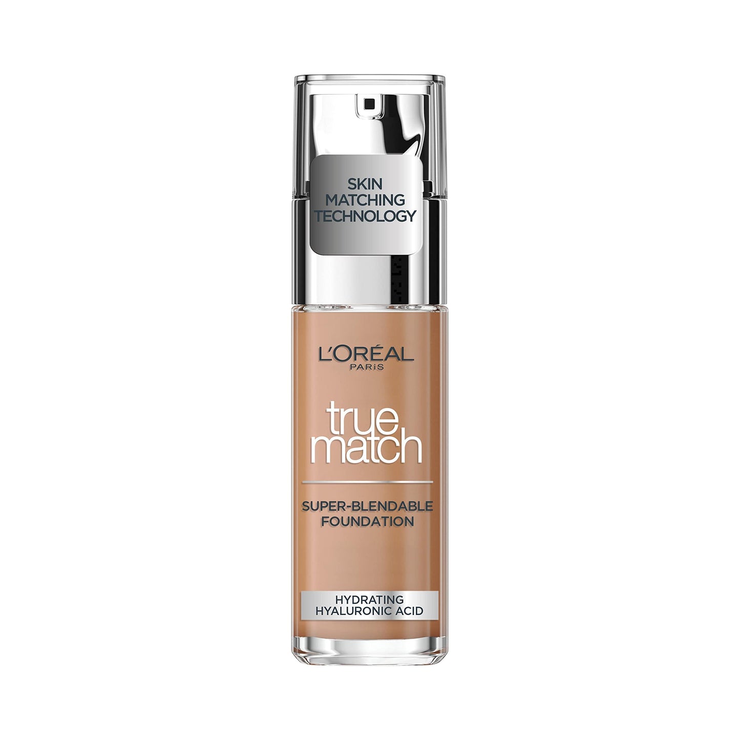 L'Oreal Paris True Match Liquid Foundation, Skincare Infused with Hyaluronic Acid, SPF 17, Available in 40 Shades, 6.5W Golden Toffee, 30 ml