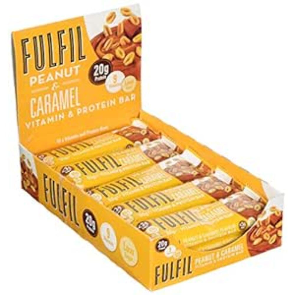 Fulfil Vitamin and Protein Bar (15 x 55 g Bars), Milk Chocolate Crunch Flavour, 20 g High Protein, 9 Vitamins, Low Sugar