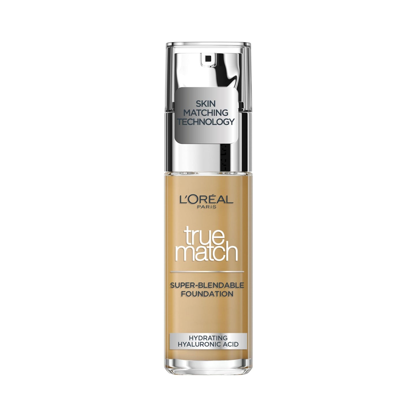 L'Oreal Paris True Match Liquid Foundation, Skincare Infused with Hyaluronic Acid, SPF 17, Available in 40 Shades, 6.5W Golden Toffee, 30 ml