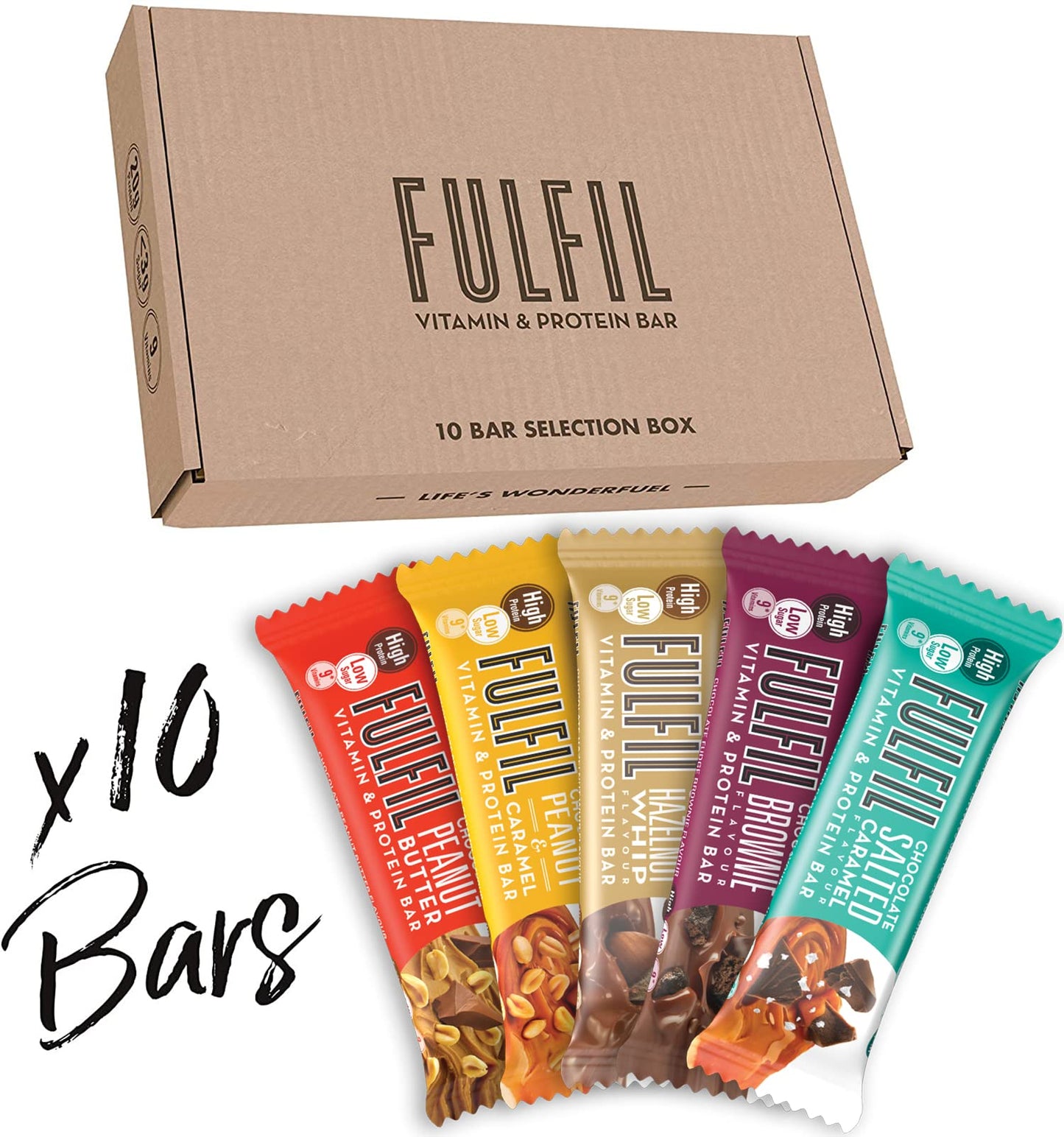 Fulfil Vitamin and Protein Bar (15 x 55 g Bars), Milk Chocolate Crunch Flavour, 20 g High Protein, 9 Vitamins, Low Sugar