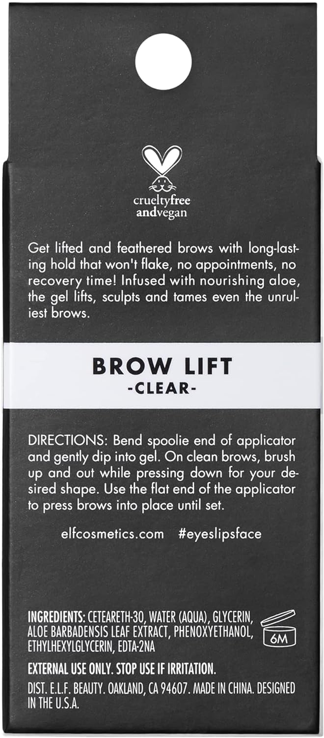 e.l.f. Brow Lift, Clear Eyebrow Shaping Wax For Holding Brows In Place, Creates A Fluffy Feathered Look