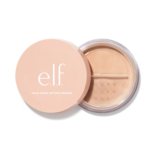 e.l.f., Halo Glow Setting Powder, Silky, Weightless, Blurring, Smooths, Minimizes Pores and Fine Lines, Creates Soft Focus Effect, Medium, Semi-Matte Finish 6.8g